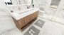  BT001 60’’White Oak Freestanding Vanity with Reinforced Acrylic Sink(Double Sinks)