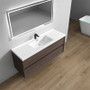 SLIM 60" Wall Mounted Vanity with Reinforced Acrylic Sink - Single Sink