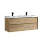 SLIM 60" Wall Mounted Vanity with Reinforced Acrylic Sink - Double Sink