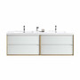 SLIM 72" Wall Mounted Vanity with Reinforced Acrylic Sink - Double Sink