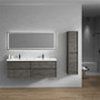 SLIM 72" Wall Mounted Vanity with Reinforced Acrylic Sink - Double Sink