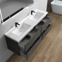 SLIM 72" Wall Mounted Vanity with Reinforced Acrylic Sink - Double Sink