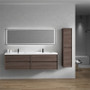 SLIM 84" Wall Mounted Vanity with Reinforced Acrylic Sink - Double Sink