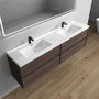 SLIM 84" Wall Mounted Vanity with Reinforced Acrylic Sink - Double Sink