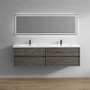 SLIM 84" Wall Mounted Vanity with Reinforced Acrylic Sink - Double Sink