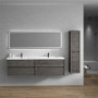 SLIM 84" Wall Mounted Vanity with Reinforced Acrylic Sink - Double Sink