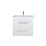 T&T 24 Inch Wall Mounted Vanity with Reinforced Acrylic Sink High Gloss White