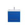 T&T 24 Inch Wall Mounted Vanity with Reinforced Acrylic Sink Blue