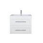 T&T 30 Inch Wall Mounted Vanity with Reinforced Acrylic Sink High Gloss White