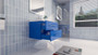 T&T 30 Inch Wall Mounted Vanity with Reinforced Acrylic Sink Blue