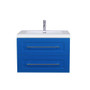 T&T 36 Inch Wall Mounted Vanity with Reinforced Acrylic Sink Blue