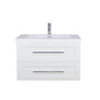 T&T 42 Inch Wall Mounted Vanity with Reinforced Acrylic Sink High Gloss White