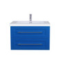 T&T 42 Inch Wall Mounted Vanity with Reinforced Acrylic Sink Blue