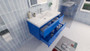 T&T 42 Inch Wall Mounted Vanity with Reinforced Acrylic Sink Blue