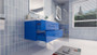 T&T 42 Inch Wall Mounted Vanity with Reinforced Acrylic Sink Blue