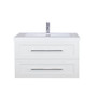 T&T 48 Inch Wall Mounted Vanity with Reinforced Acrylic Sink High Gloss White
