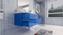 T&T 48 Inch Wall Mounted Vanity with Reinforced Acrylic Sink Blue