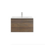 AIPO 30 Inch Wall Mounted Vanity with PVC Sink Rosewood