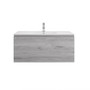 AIPO 40 Inch Wall Mounted Vanity with PVC Sink White Grey Oak