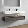 BT017 60" Wall Mounted Modern Bathroom Vanity - Double Sink