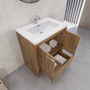 MORENO MOD 30" NATURAL OAK  MODERN BATHROOM VANITY WITH WHITE ACRYLIC COUNTER