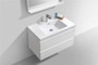 MOB 36" Wall Mounted Modern Bathroom Vanity with Reinforced Acrylic Sink