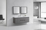 MOB 60" Wall Mounted Modern Bathroom Vanity (Single Sink)