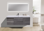 MOB 60" Wall Mounted Modern Bathroom Vanity (Single Sink)