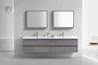 MOB 72" Wall Mounted Modern Bathroom Vanity (Double Sink)