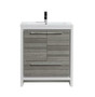 DOLCE 30″ ASH GRAY MODERN BATHROOM VANITY WITH WHITE ACRYLIC COUNTER-TOP