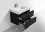 MORENO MOF 30" BLACK WALL MOUNTED MODERN BATHROOM VANITY WITH REEINFORCED ACRYLIC SINK