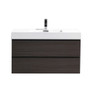 MORENO MOF 40" DARK GREY OAK WALL MOUNTED MODERN BATHROOM VANITY WITH REEINFORCED ACRYLIC SINK