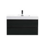 MORENO MOF 40" BLACK WALL MOUNTED MODERN BATHROOM VANITY WITH REEINFORCED ACRYLIC SINK