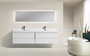 MOF 80" HIGH GLOSS WHITE WALL MOUNTED MODERN BATHROOM VANITY WITH REINFORCED ACRYLIC SINK-