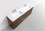 MOA 84″ DOUBLE SINK ROSEWOOD WHITE MODERN BATHROOM VANITY W/ 6 DRAWERS AND ACRYLIC SINK
