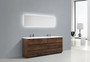 MOA 84″ DOUBLE SINK ROSEWOOD WHITE MODERN BATHROOM VANITY W/ 6 DRAWERS AND ACRYLIC SINK