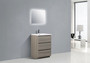 MOA 24″ MAYPLE GREY MODERN BATHROOM VANITY W/ 3 DRAWERS AND ACRYLIC SINK