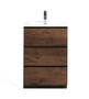 MOA 24″ ROSEWOOD MODERN BATHROOM VANITY W/ 3 DRAWERS AND ACRYLIC SINK