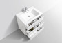 MOA 30″ GLOSS WHITE MODERN BATHROOM VANITY W/ 3 DRAWERS AND ACRYLIC SINK