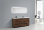 MOA 72″ DOUBLE SINK ROSEWOOD MODERN BATHROOM VANITY W/ 6 DRAWERS AND ACRYLIC SINK