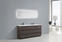 MOA 72″ DOUBLE SINK DARK GREY-OAK MODERN BATHROOM VANITY W/ 6 DRAWERS AND ACRYLIC SINK