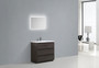 MOA 36″ DARK GREY-OAK MODERN BATHROOM VANITY W/ 3 DRAWERS AND ACRYLIC SINK