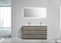 MOA 60″ DOUBLE SINK MAYPLE GREY BATHROOM VANITY W/ 6 DRAWERS AND ACRYLIC SINK