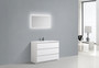 MOA 48″ GLOSS WHITE MODERN BATHROOM VANITY W/ 3 DRAWERS AND ACRYLIC SINK