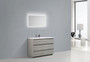 MOA 48″ Glossy ASH-GRAY MODERN BATHROOM VANITY W/ 3 DRAWERS AND ACRYLIC SINK