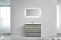 MOA 42″ ASH-GRAY MODERN BATHROOM VANITY W/ 3 DRAWERS AND ACRYLIC SINK 