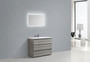 MOA 42″ ASH-GRAY MODERN BATHROOM VANITY W/ 3 DRAWERS AND ACRYLIC SINK 