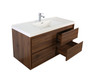 Murray 48" Rose Wood Wall Mounted Modern Vanity - Single Sink