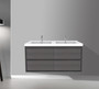 Murray 48" Grey Oak Wall Mounted Modern Vanity - Double Sink