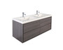 Murray 48" Grey Oak Wall Mounted Modern Vanity - Double Sink